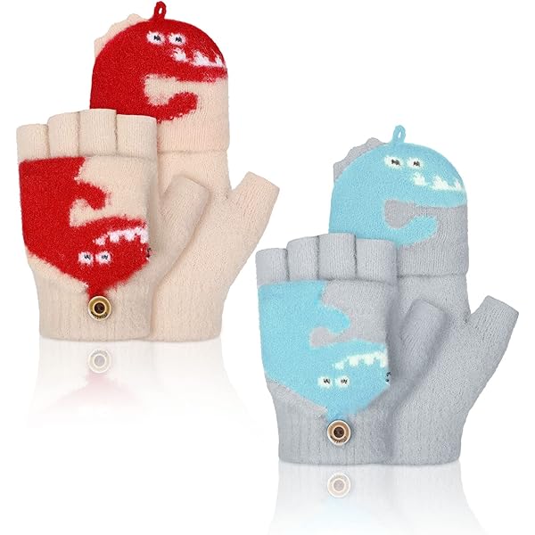 Convertible Mittens Kids Bencailor 3 Pair Knitted Warm